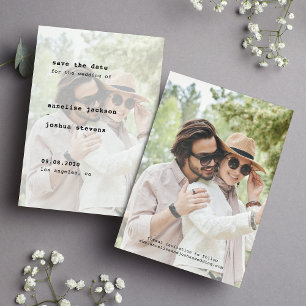 Modern typography simple photo wedding save the date