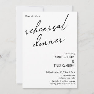 Modern Typography Simple Rehearsal Dinner Invitation