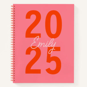 Modern Typography Simple Year  Name  Notebook