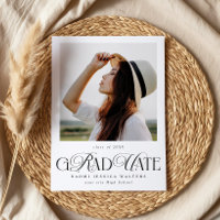 Modern Typography Single Photo Elegant Graduation