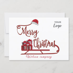Modern typography Sledge Christmas  logo  Holiday Card