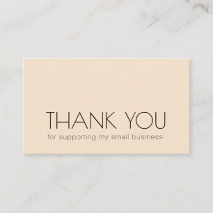 Modern Typography Small Business Thank You Beige Card