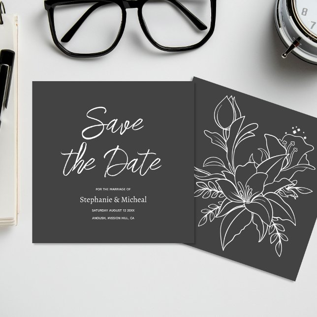 Modern typography - Soft Black Save The Date (Creator Uploaded)