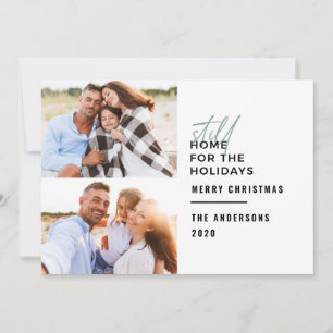 Modern typography still home for the holidays holiday card