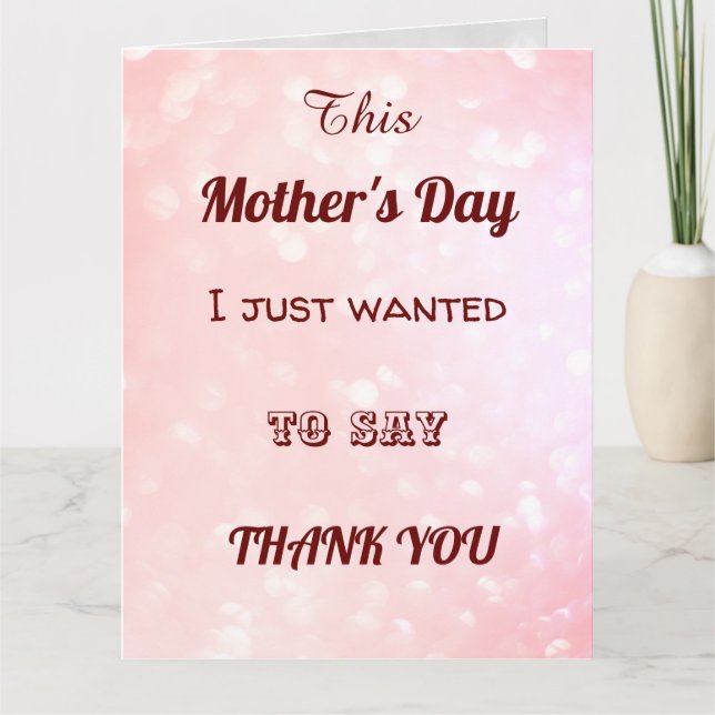 Modern typography style Thank you Mother’s Day Card (Front)