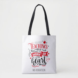 Modern Typography Teacher Thank You Personalized Tote Bag