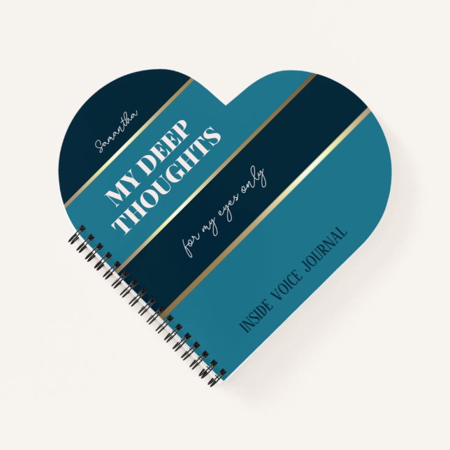 Modern Typography Teal Aqua Blue Pocket Notebook (Front)