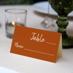 Modern typography terracotta modern wedding place card