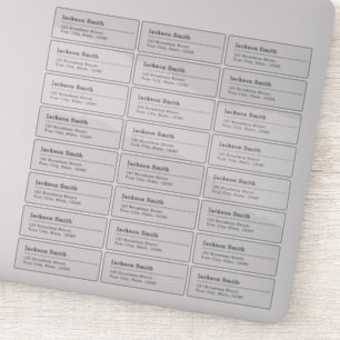 Modern typography transparent return address label