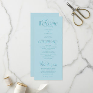 Modern Typography Turquoise Wedding Program