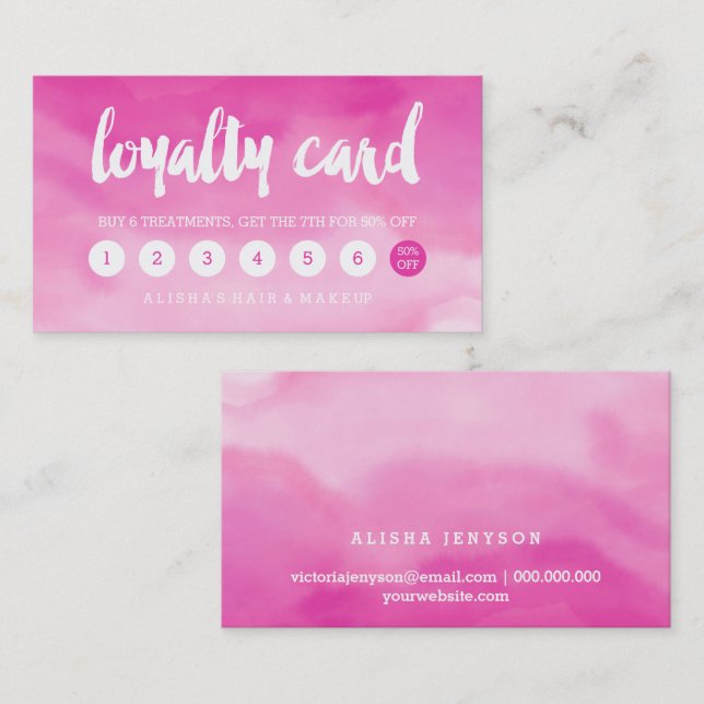 modern typography watercolor pink ombre loyalty (Front/Back)