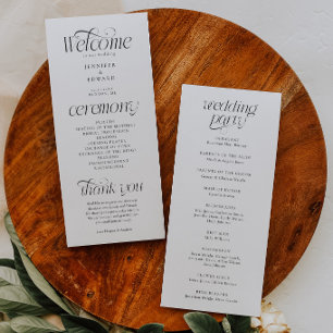 Modern Typography Wedding Ceremony Program