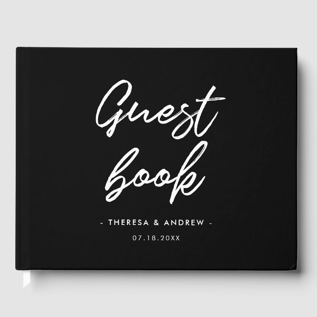 Modern typography wedding guest book (Front)