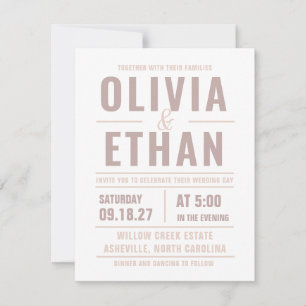 Modern Typography Wedding Invitation