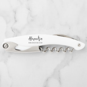 Modern Typography Wedding Party Gift Personalized Corkscrew