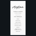 Modern typography wedding program<br><div class="desc">Simple and modern: a minimalist black and white typography,  ideal for a trendy couple. Don't like the black and white? You can easily customize your item and change the text colour.</div>