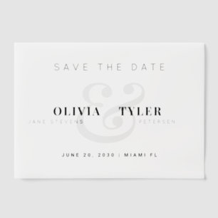 Modern typography wedding save the date overlay vellum invitations