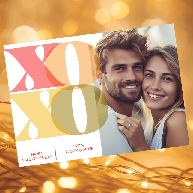 Modern typography xo xo valentine's day holiday card (Creator Uploaded)