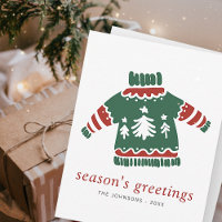 Modern Ugly Red and Green Knitted Sweater