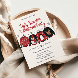 Modern Ugly Sweater Christmas Party  Invitation