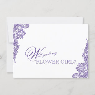Modern Ultra Violet Lace Wedding Flower Girl