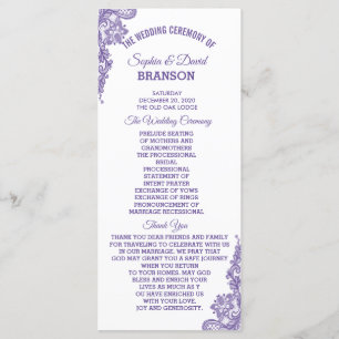 Modern Ultra Violet Lace Wedding Program