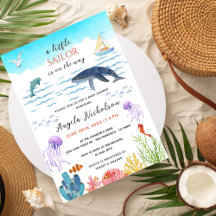 Modern Under the Sea Little Sailor Baby Shower