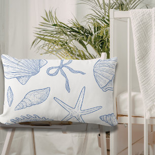 Modern Under The Sea You Soon Blue Baby Shower Lumbar Pillow