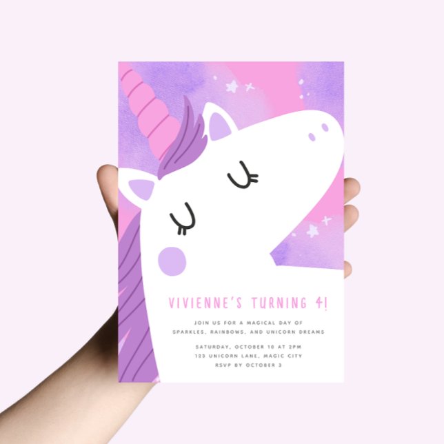 Modern Unicorn Birthday Invitation (Creator Uploaded)