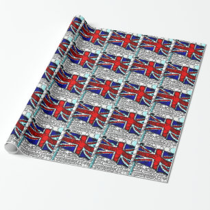 Modern Union Jack British Flag Wrapping Paper