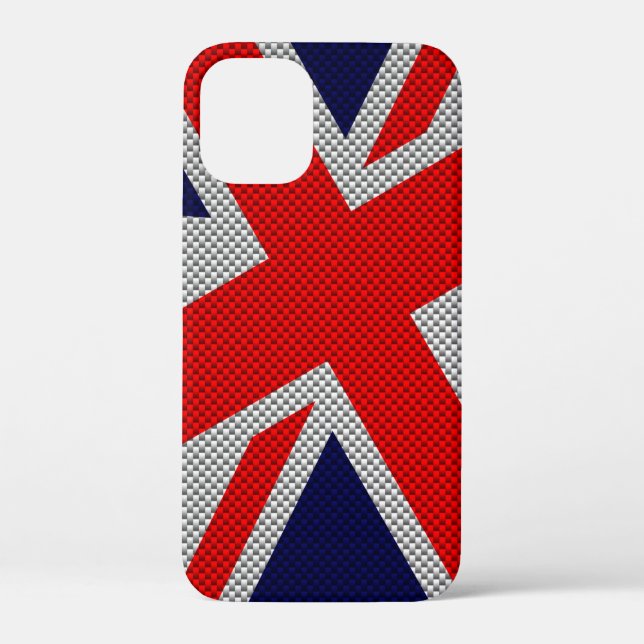 Modern Union Jack on Carbon Fibre Style Print Case-Mate iPhone Case (Back)