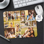 Modern Unique 12 Photo Collage Mouse Pad<br><div class="desc">Create a photo collage mouse pad utilizing this easy-to-upload photo collage template featuring 12 pictures in various shapes and sizes, both horizontal and vertical to accommodate a wide variety of photo subjects. Add text as an overlay to personalize with a name or other custom text by clicking EDIT in the...</div>