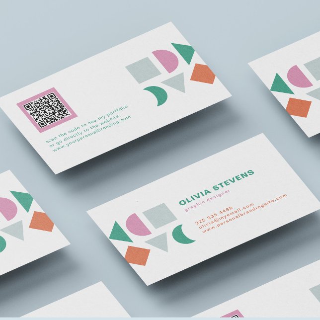 Modern unique abstract colourful QR code Business Card (Creator Uploaded)