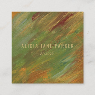 Modern unique abstract elegant artist square business card