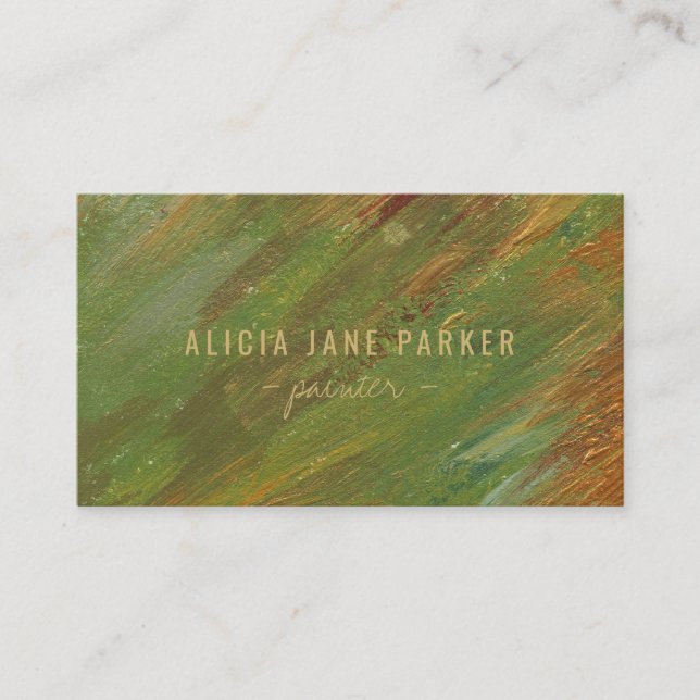 Modern unique abstract elegant artist square business card (Front)