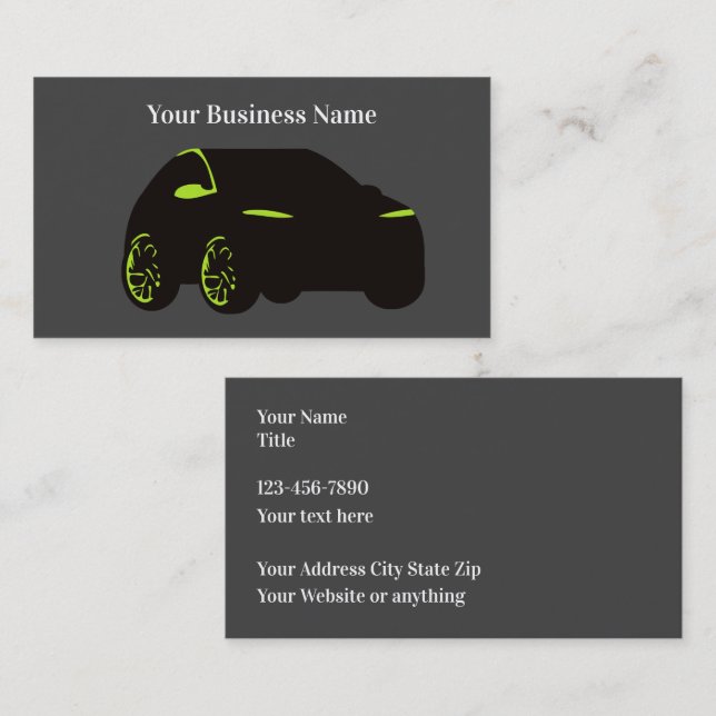 Modern Unique Automotive Theme Business Cards (Front/Back)