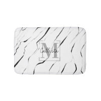 Modern Unique Black White Marble Monogram