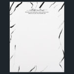 Modern Unique Black White Marble Pattern Letterhead<br><div class="desc">This modern and trendy pattern is perfect for any stylish man or woman. It features a contemporary and cool intricated lined marble pattern in black and white. It's elegant, simple, sleek, and unique. ***IMPORTANT DESIGN NOTE: For any custom design request such as matching product requests, colour changes, placement changes, or...</div>