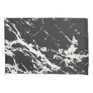 Modern Unique Black White Marble Stone Pattern Pillowcase