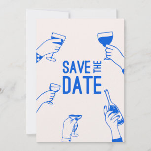 Modern unique bold funky Save the Date Wedding Invitation