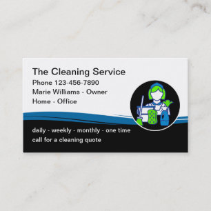 Modern Unique Cleaning Service Business Cards