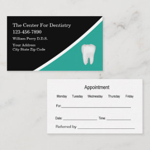 Modern Unique Dentist Appointment Business Cards