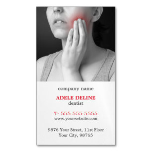 Modern Unique Dentist Magnetic Business Card
