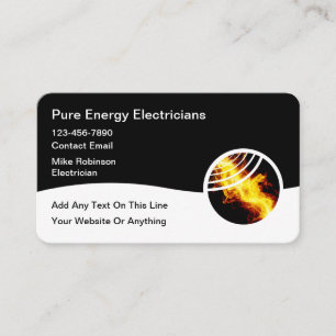 Modern Unique Electrician Technology Business Card