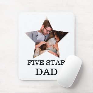 Modern Unique Fathers day Five star Dad 1 photo Mouse Pad
