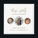 Modern Unique Funny Photo Wedding Save The Date Magnet<br><div class="desc">Elegant Humorous Photo Wedding Save The Date Magnets</div>