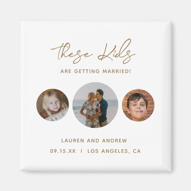 Modern Unique Funny Photo Wedding Save The Date Magnet (Front)
