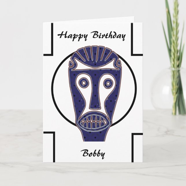 Modern Unique Happy Birthday Personalize  Holiday Card (Front)