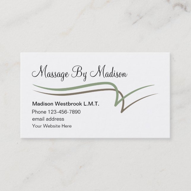 Modern Unique Massage Business Cards (Front)