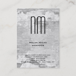 Modern unique plain simple grey monogram business card